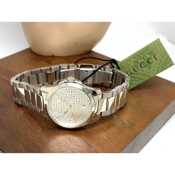 Gucci Women's Watch YA126551 G-Timeless Swiss Quartz Silver Dial Steel 27mm - Picture 8 of 14